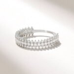 Moissanite Diamond Half Eternity Wedding Ring | 18K Solid Gold Sparkling Band for Women - Image 5