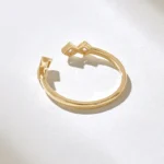 Natural Diamond Open Bezel Squares Ring | Princess Cut Natural Diamond Ring | Open Wedding Band - Image 7