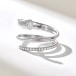 Pave Natural Diamond Bold Spiral Ring: Unique Wrap Around Statement Ring for Women - Image 5