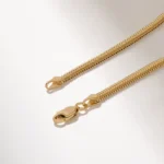 Snake Chain Necklace |18k Solid Gold Herringbone Chain |Unisex Layering Necklace - Image 4