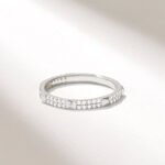 18K Solid Gold Pave Moissanite Diamond Spike Ring | 2MM Pyramid Stackable Ring | Slim Pointy Gold Matching Ring - Image 6