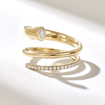 Pave Natural Diamond Bold Spiral Ring: Unique Wrap Around Statement Ring for Women - Image 6