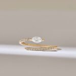 Marquise Cut Natural Diamond Bypass Ring | 0.4CT Wrap Around Ring in Solid Gold - Image 2