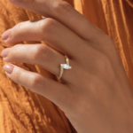 Tension Set Solitaire Natural Diamond Ring | 18K Solid Gold Marquise Engagement Ring - Image 3