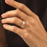 Diamond Engagement Ring | 14k Solid Gold Square Solitaire Promise Ring For Women