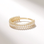 Moissanite Diamond Half Eternity Wedding Ring | 18K Solid Gold Sparkling Band for Women - Image 4