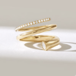 Pave Natural Diamond Bold Spiral Ring: Unique Wrap Around Statement Ring for Women - Image 2