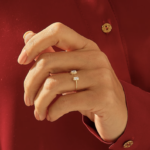 Natural Diamond Open Cuff Adjustable Ring | Tiny Baguette Front Gap Wedding Ring Women - Image 3