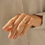 14k Solid Gold Micro Pave Natural Diamond Wedding Band: Minimal 3.80MM Matching Ring - Image 2