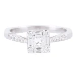 18k White Gold Natural Diamond Solitaire Ring | Anniversary Ring