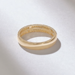 14k Solid Gold Micro Pave Natural Diamond Wedding Band: Minimal 3.80MM Matching Ring - Image 7