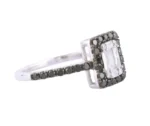 14K Solid Gold Unique Ring| White and Black Moissanite Diamond Ring - Image 2