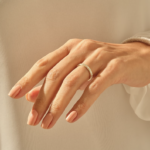 18k Gold Moissanite Diamond Eternity Wedding Band: Unique Triangle Pattern